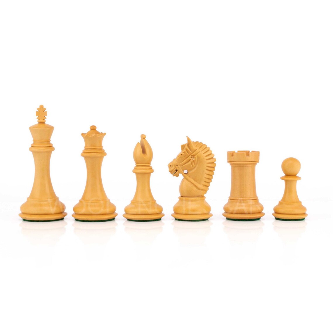4" American Style Premium Staunton Chess Pieces only in Ebony & Boxwood - Double Weighted