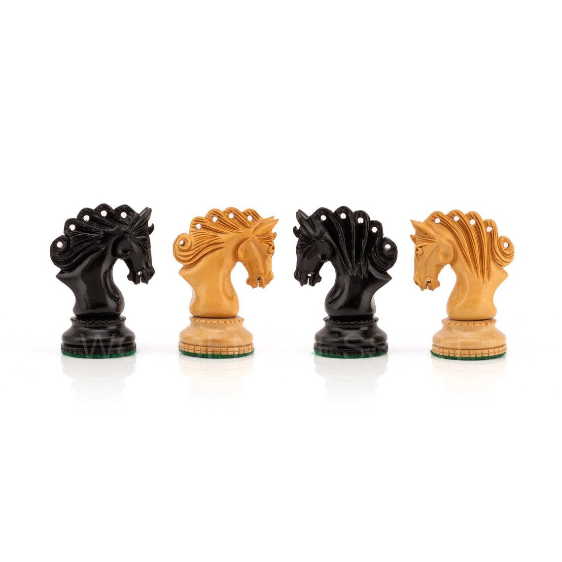 4.5" Premium Twisted Staunton Luxury Chess Pieces Only in Boxwood & Ebony Wood