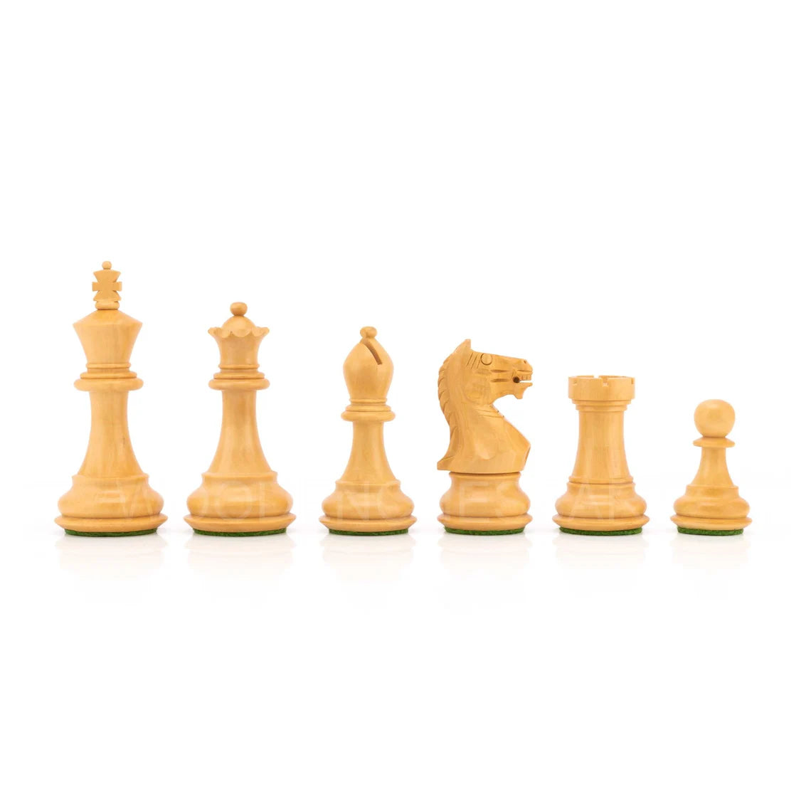 3.5" Staunton Chess Pieces Only in Golden Rosewood & Boxwood - Weighted