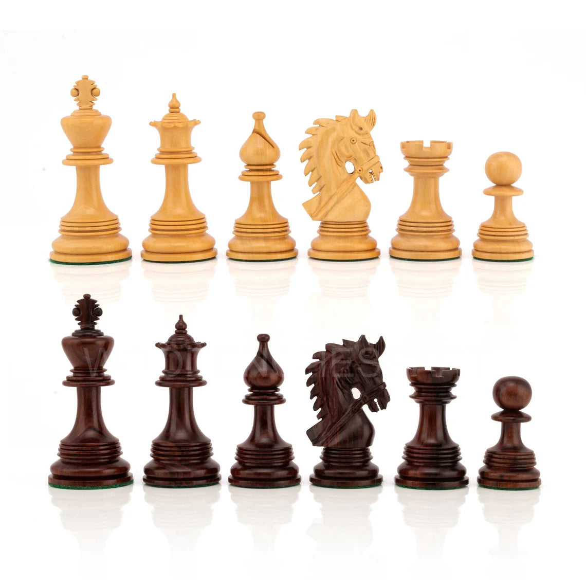 4.3” Napoleon Luxury Staunton Chess Pieces Only - Triple Weighted