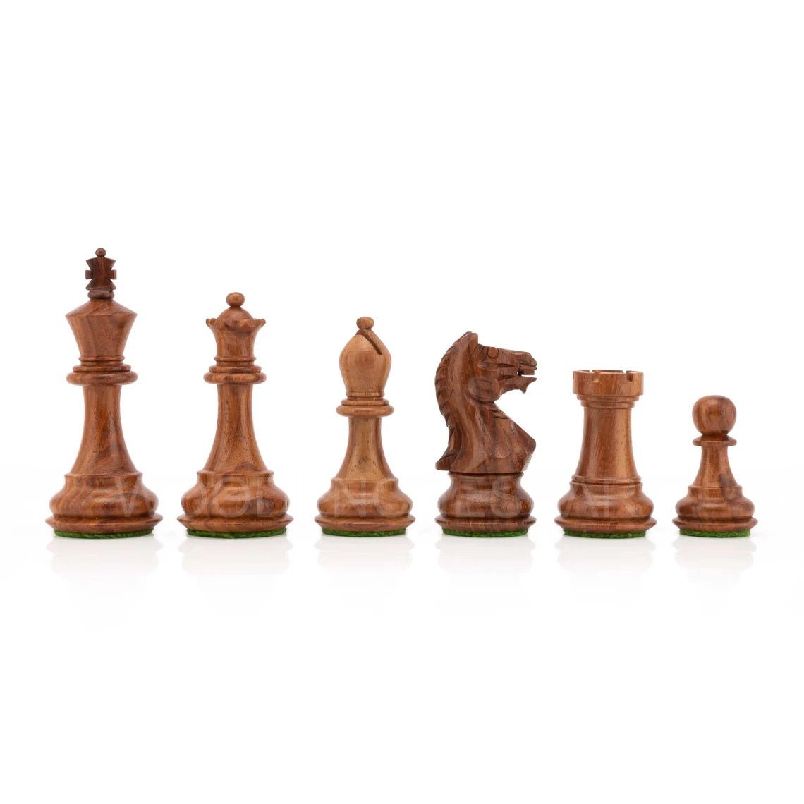 3.5" Staunton Chess Pieces Only in Golden Rosewood & Boxwood - Weighted