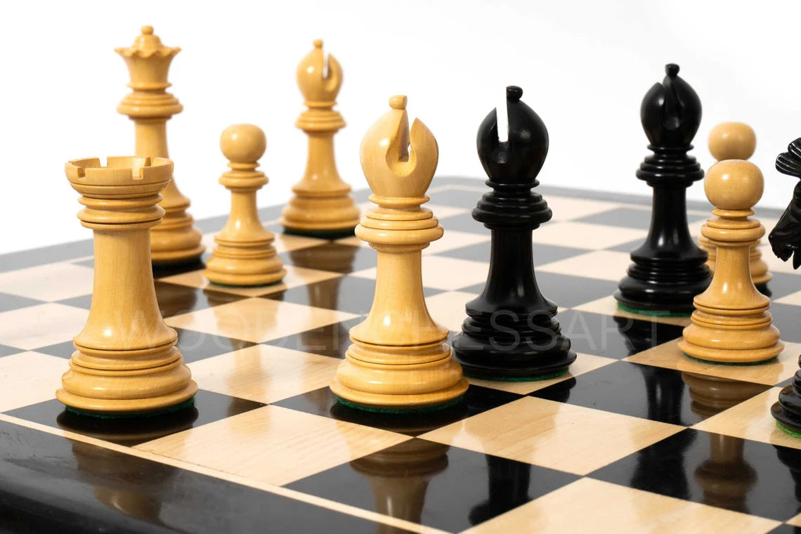 4.6” Dragon Series Staunton & 23" Chessboard Chess Set in Ebony - 5.3 lbs