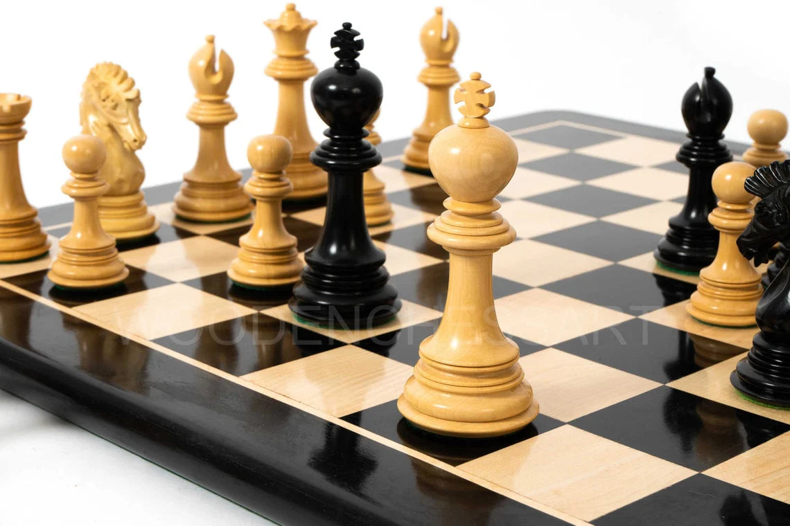4.6” Dragon Series Staunton & 23" Chessboard Chess Set in Ebony - 5.3 lbs