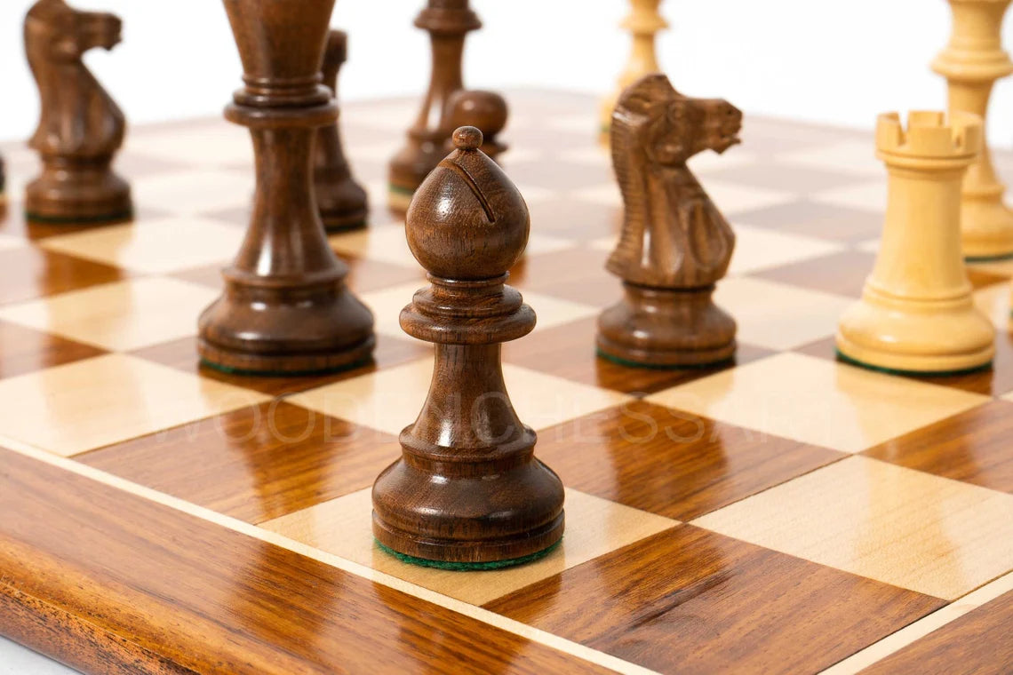 4” Staunton Chess pieces & 21" Chessboard Chess Set in Acacia Wood and Golden Rosewood