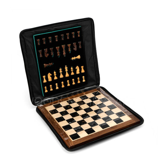 Luxury Magnetic Chess Set with Leather Bag