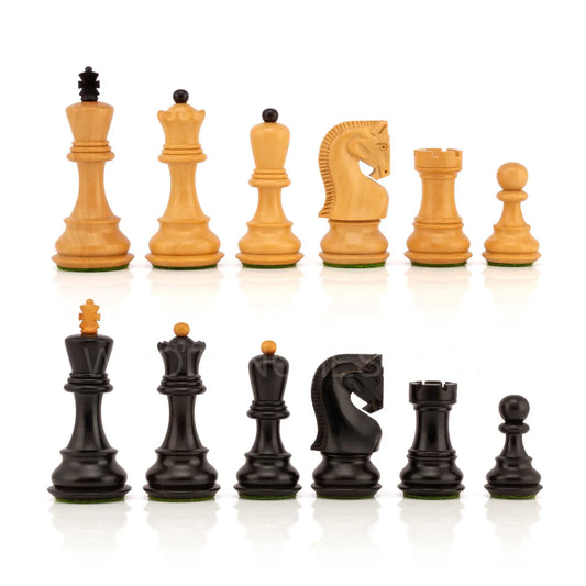 3.8” Zagreb 1959 Chess Pieces in Ebonized Boxwood - Double Weighted