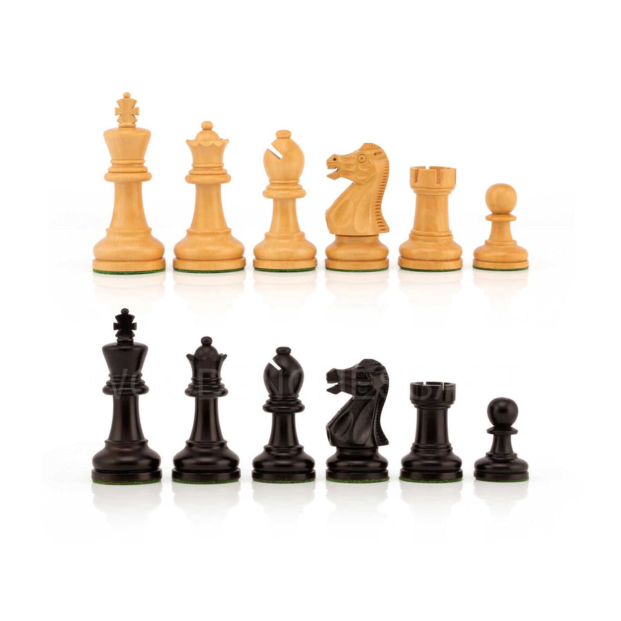 3.5" Staunton Chess Pieces Only in Ebonized Boxwood - Weighted