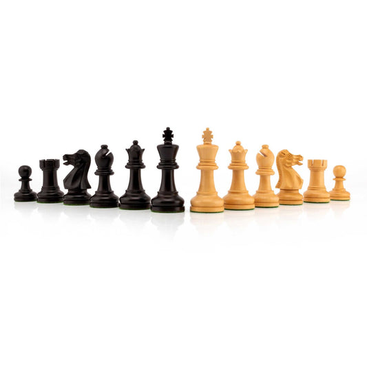 3.5" Staunton Chess Pieces Only in Ebonized Boxwood - Weighted