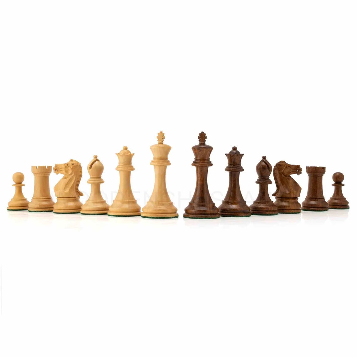 4” Staunton Chess Pieces Only in Golden Rosewood - Double Weighted