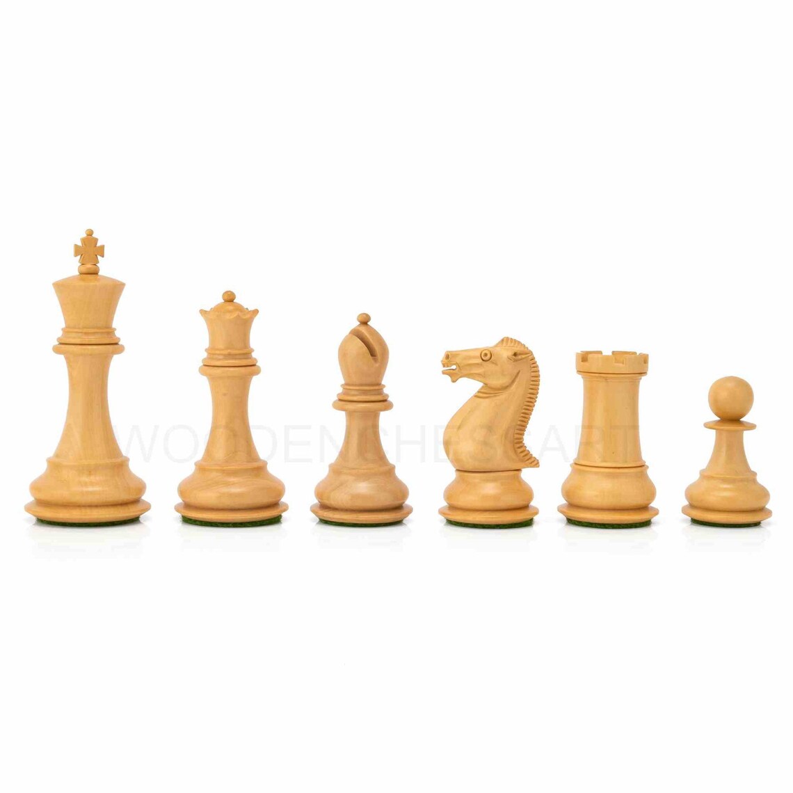 3.75" Modern Staunton Series Chess Pieces Only in Ebony & Boxwood - Double weighted
