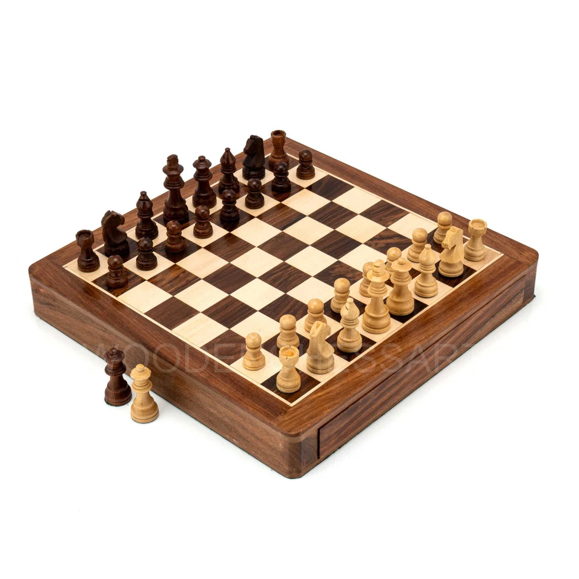 Handcrafted Drawer Chess Set with Inside Storage