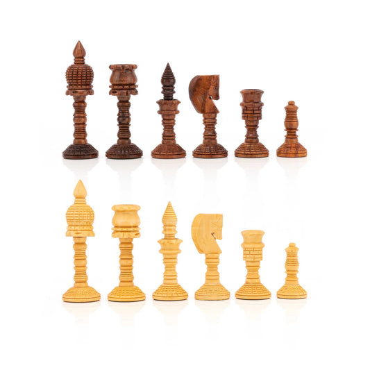 4” Wooden Hand carved Chess Pieces only - Weighted