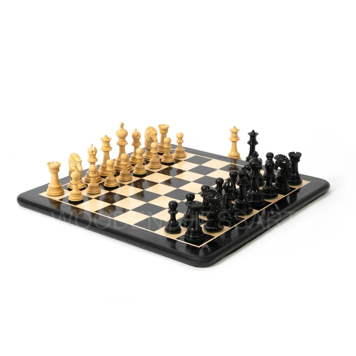 4.6” Dragon Series Staunton & 23" Chessboard Chess Set in Ebony - 5.3 lbs