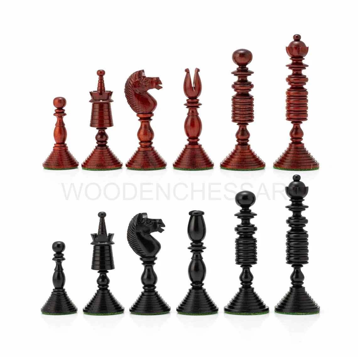 4.7” International Staunton Chess Pieces only in Bud Rosewood & Ebony wood - Double Weighted