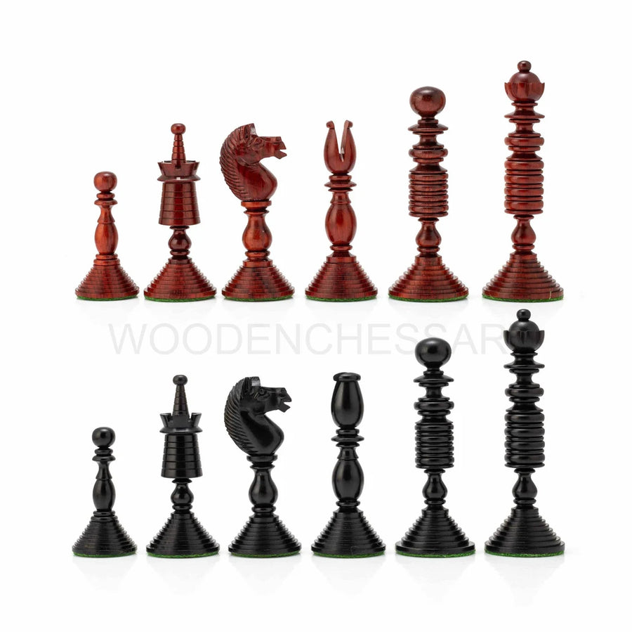 4.7” International Staunton Chess Pieces only in Bud Rosewood & Ebony wood - Double Weighted