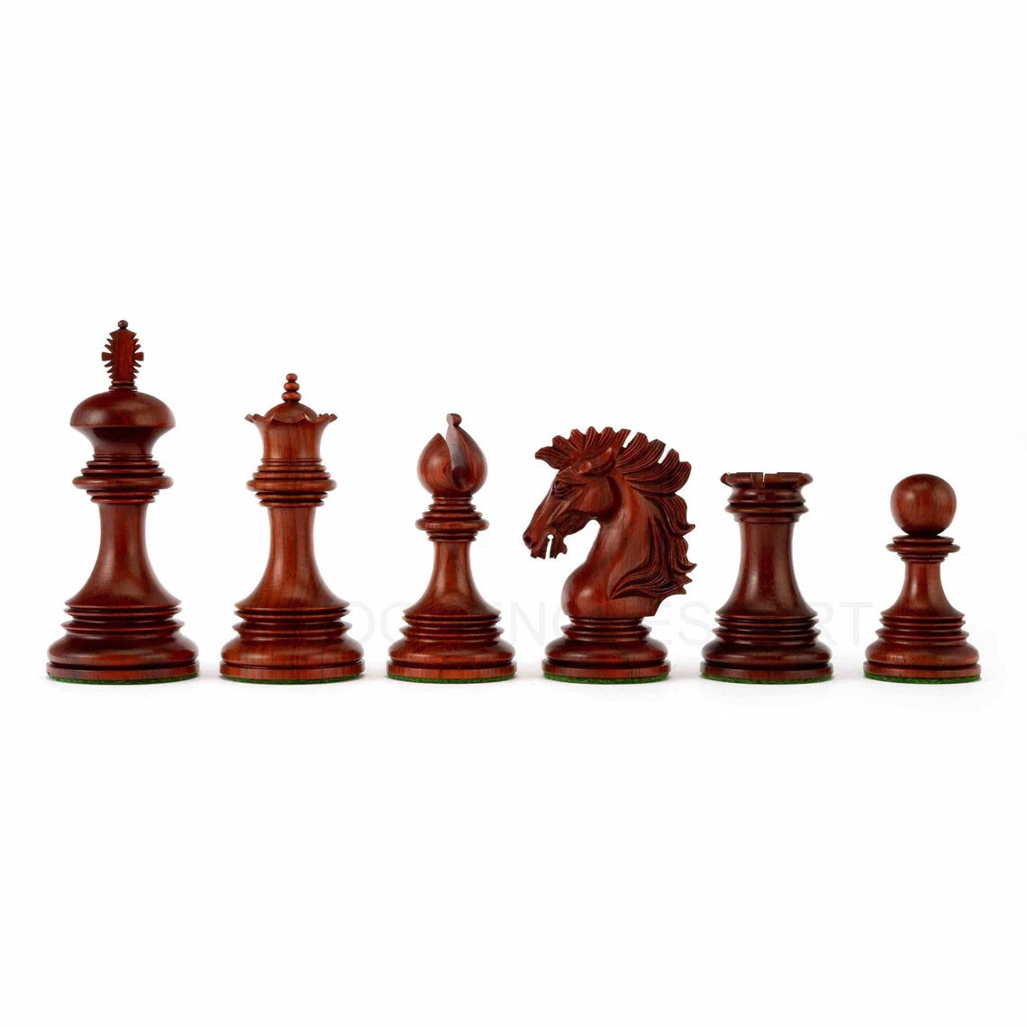 4.5” Premium Wellington Staunton Series Chess Pieces only in Bud Rosewood - Triple Weighted