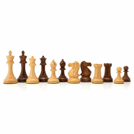 4” Staunton Chess Pieces Only in Golden Rosewood - Double Weighted