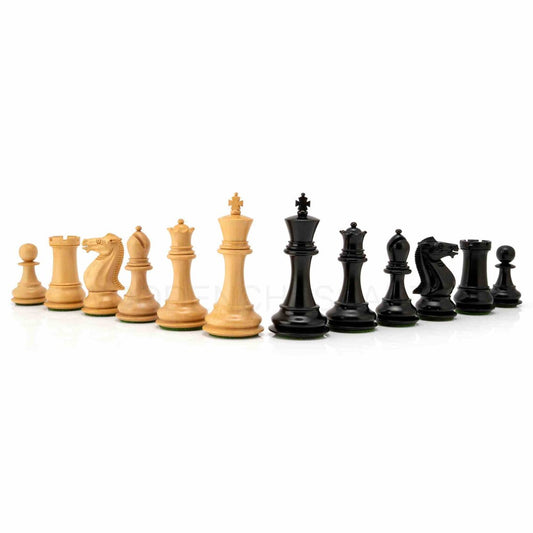 3.75" Modern Staunton Series Chess Pieces Only in Ebony & Boxwood - Double weighted