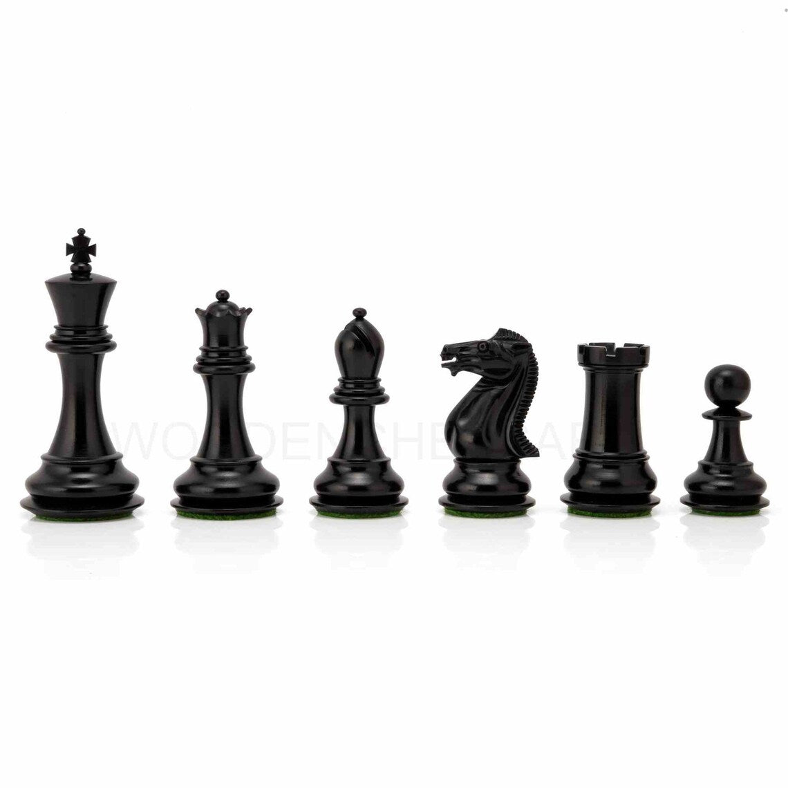 3.75" Modern Staunton Series Chess Pieces Only in Ebony & Boxwood - Double weighted