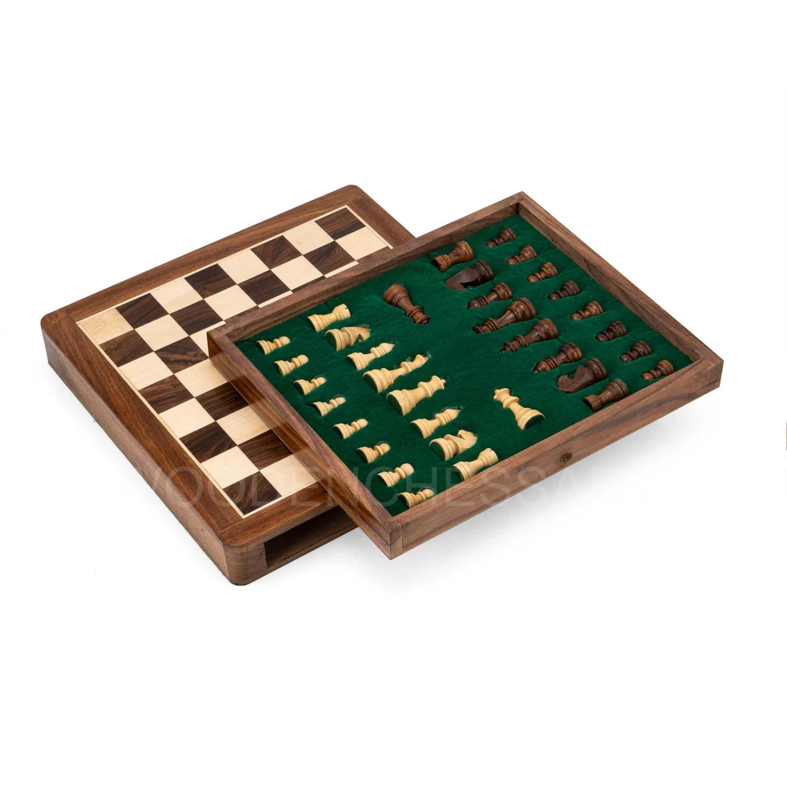 Handcrafted Drawer Chess Set with Inside Storage