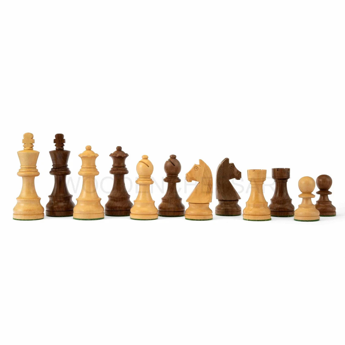 3" Staunton Tournament Chess Pieces only in Golden Rosewood & Boxwood - Weighted