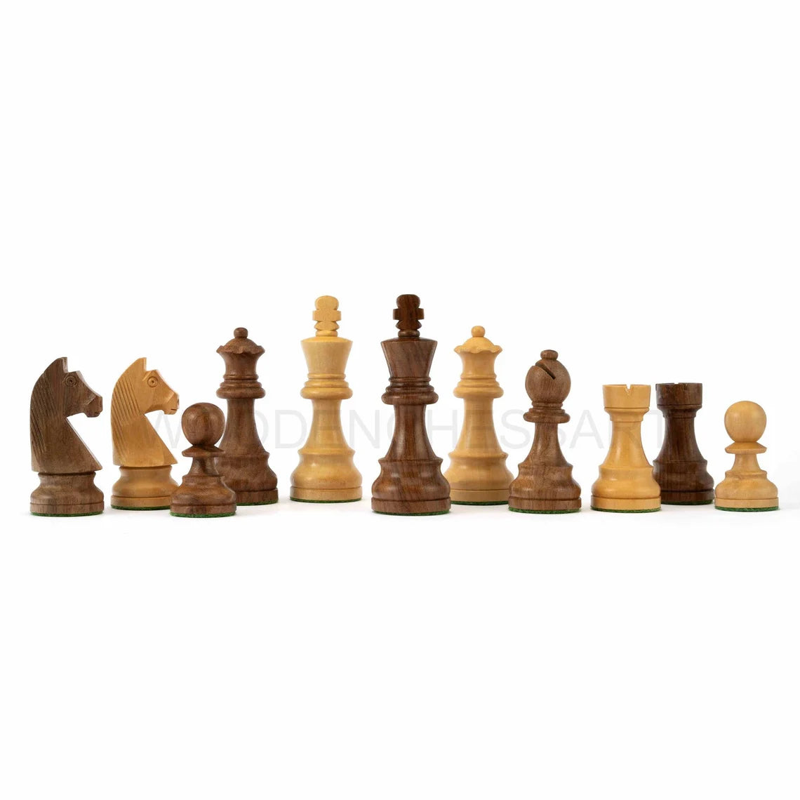 3" Staunton Tournament Chess Pieces only in Golden Rosewood & Boxwood - Weighted