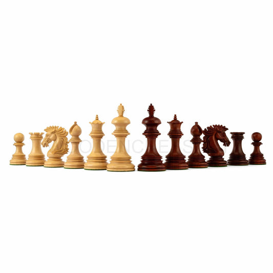 4.5” Premium Wellington Staunton Series Chess Pieces only in Bud Rosewood - Triple Weighted