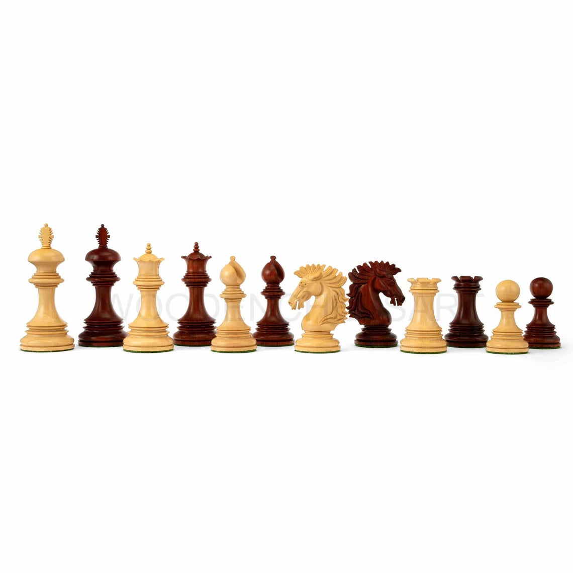 4.5” Premium Wellington Staunton Series Chess Pieces only in Bud Rosewood - Triple Weighted