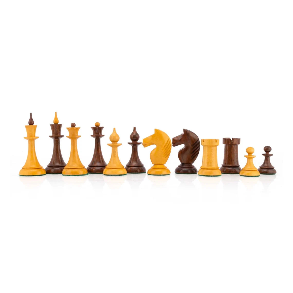1950's Soviet Latvian Reproduced Chess Pieces only in Boxwood - Double Weighted