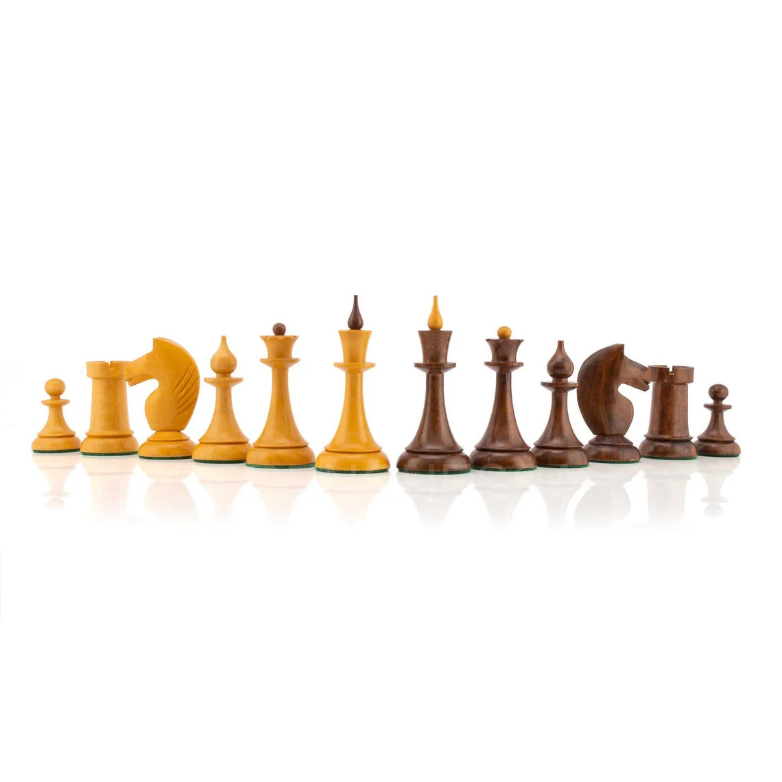 1950's Soviet Latvian Reproduced Chess Pieces only in Boxwood - Double Weighted
