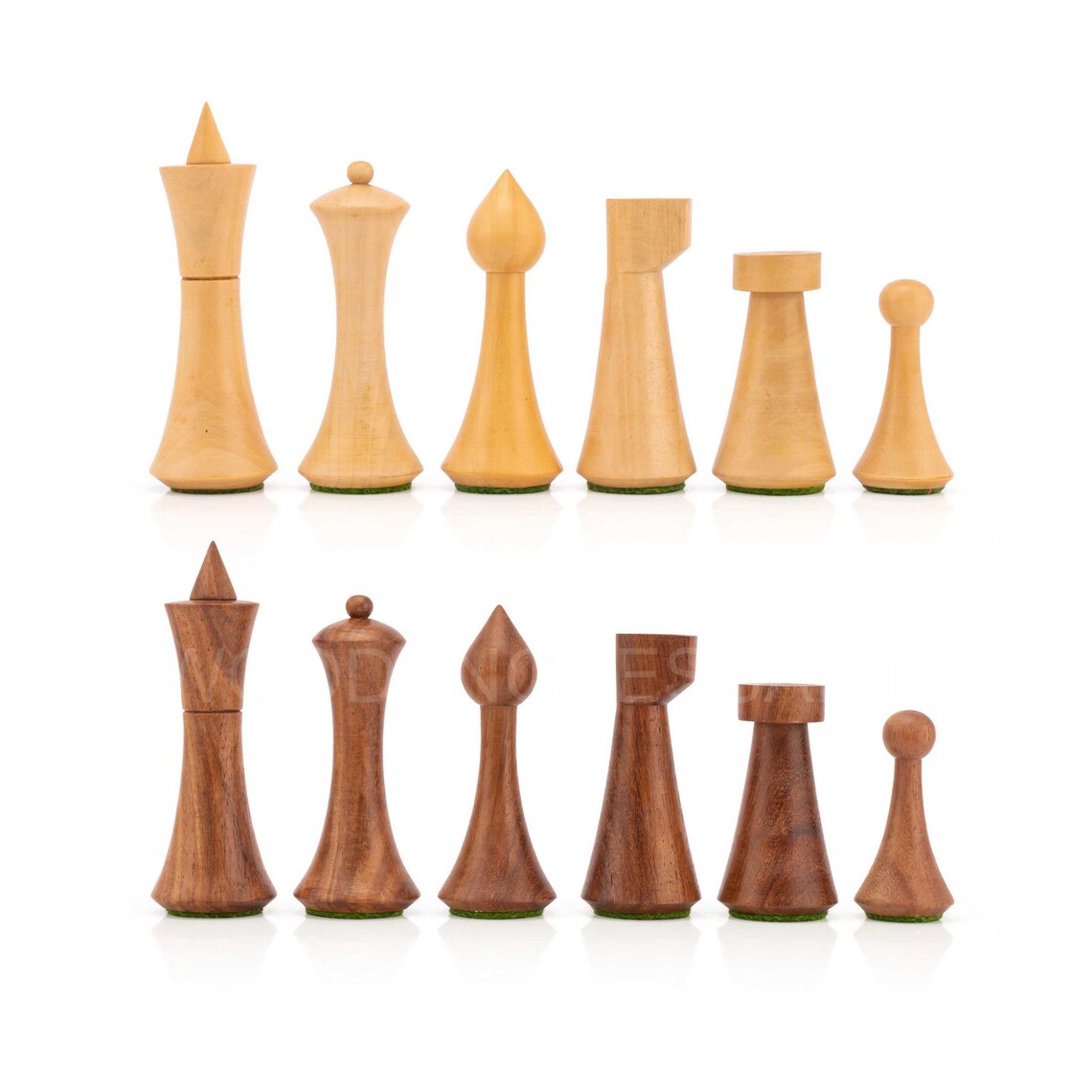 4" Reproduced Minimalist Hermann Ohme design Chess Pieces only - Weighted