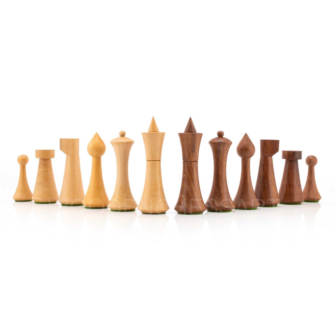 4" Reproduced Minimalist Hermann Ohme design Chess Pieces only - Weighted