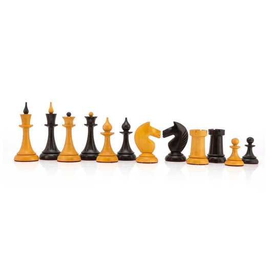 4" 1950's Soviet Latvian Reproduced Chess Pieces only - Double Weighted