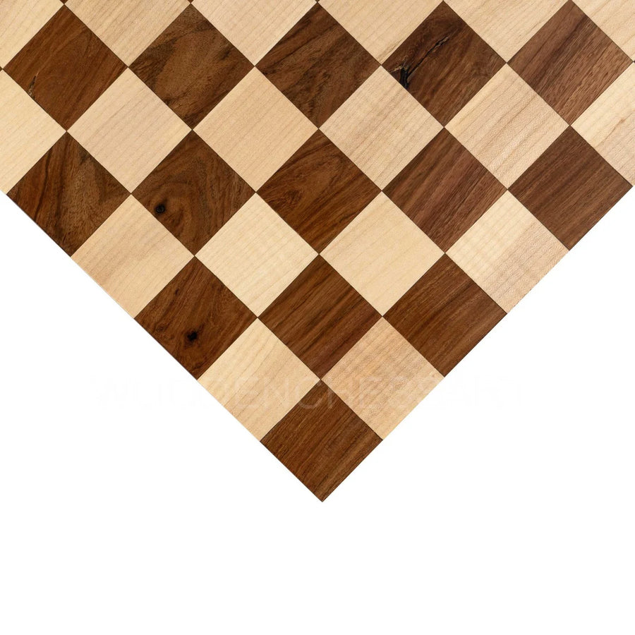 Premium Minimalist Borderless Chessboard in Golden Rosewood & Maple