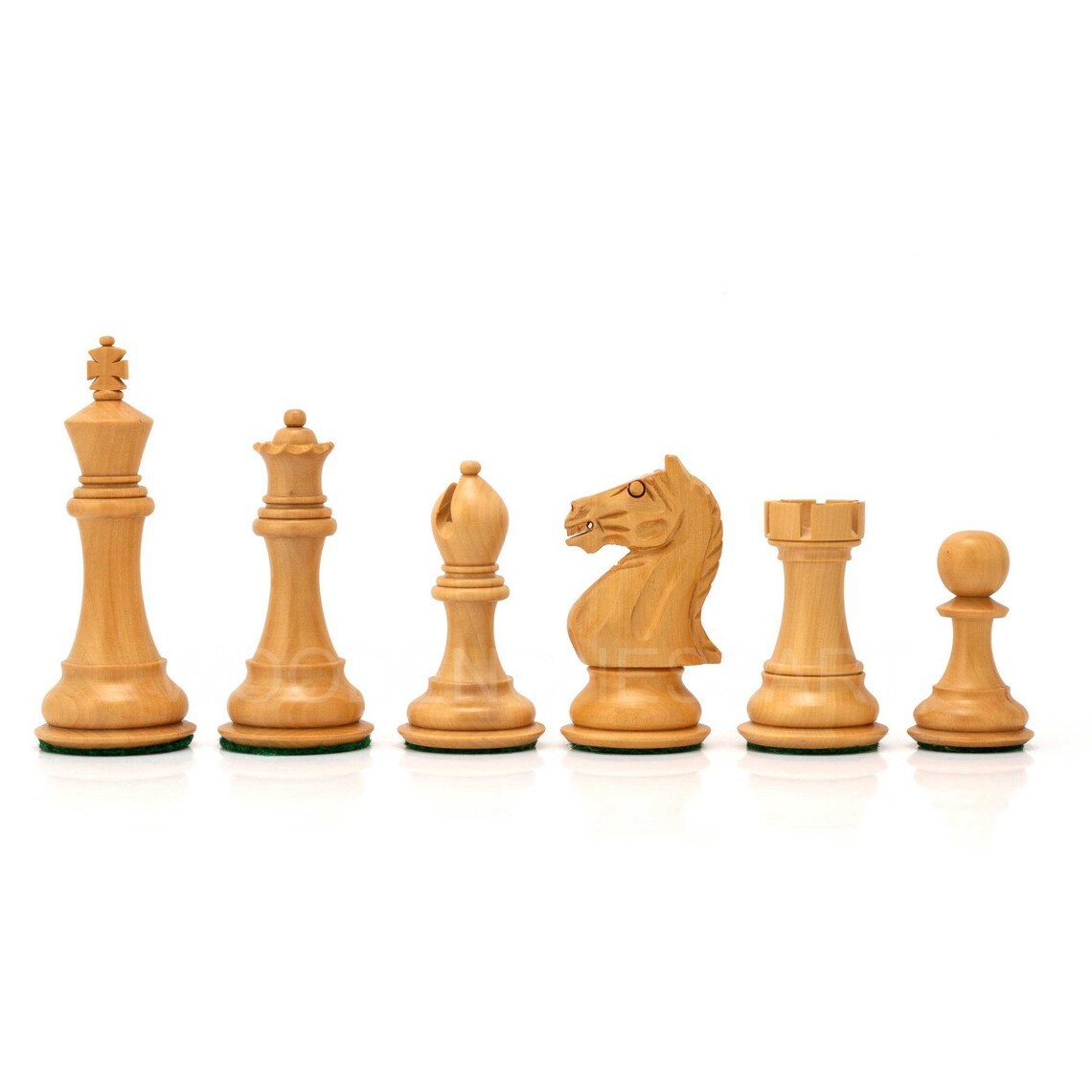 4.1” Fierce Knight Staunton Chess pieces only in Golden Rosewood - Double Weighted