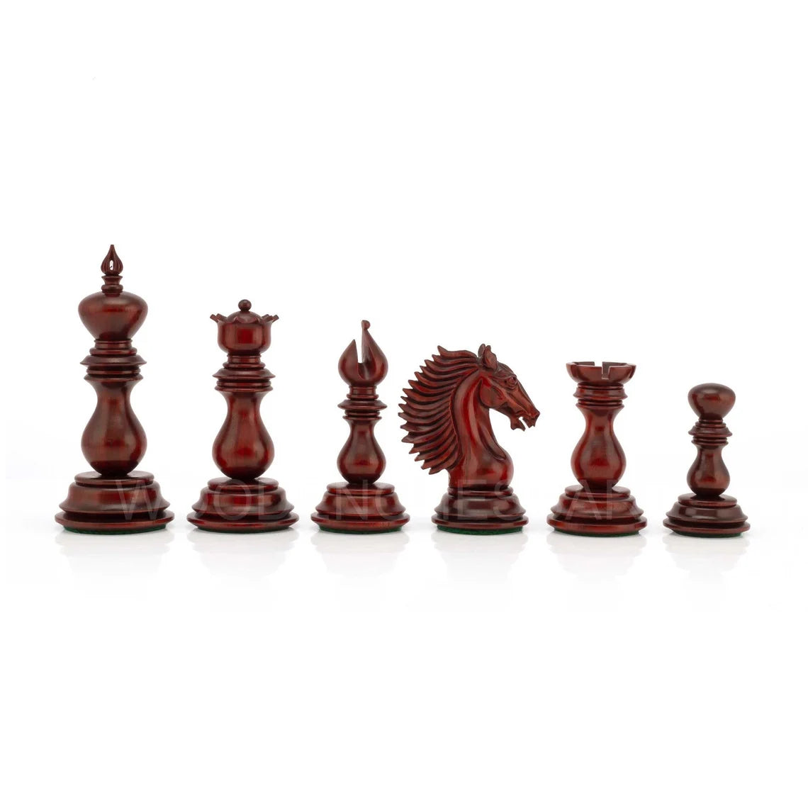 4.6” Altamur II Staunton Luxury Chess Pieces only in Bud Rosewood - Triple Weighted .