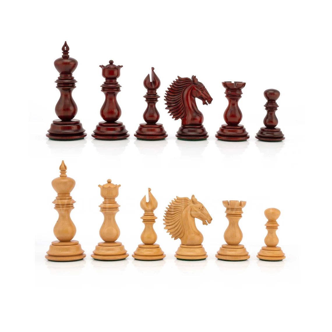 4.6” Altamur II Staunton Luxury Chess Pieces only in Bud Rosewood - Triple Weighted .
