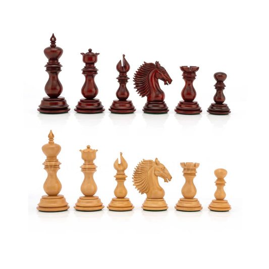 4.6” Altamur II Staunton Luxury Chess Pieces only in Bud Rosewood - Triple Weighted .