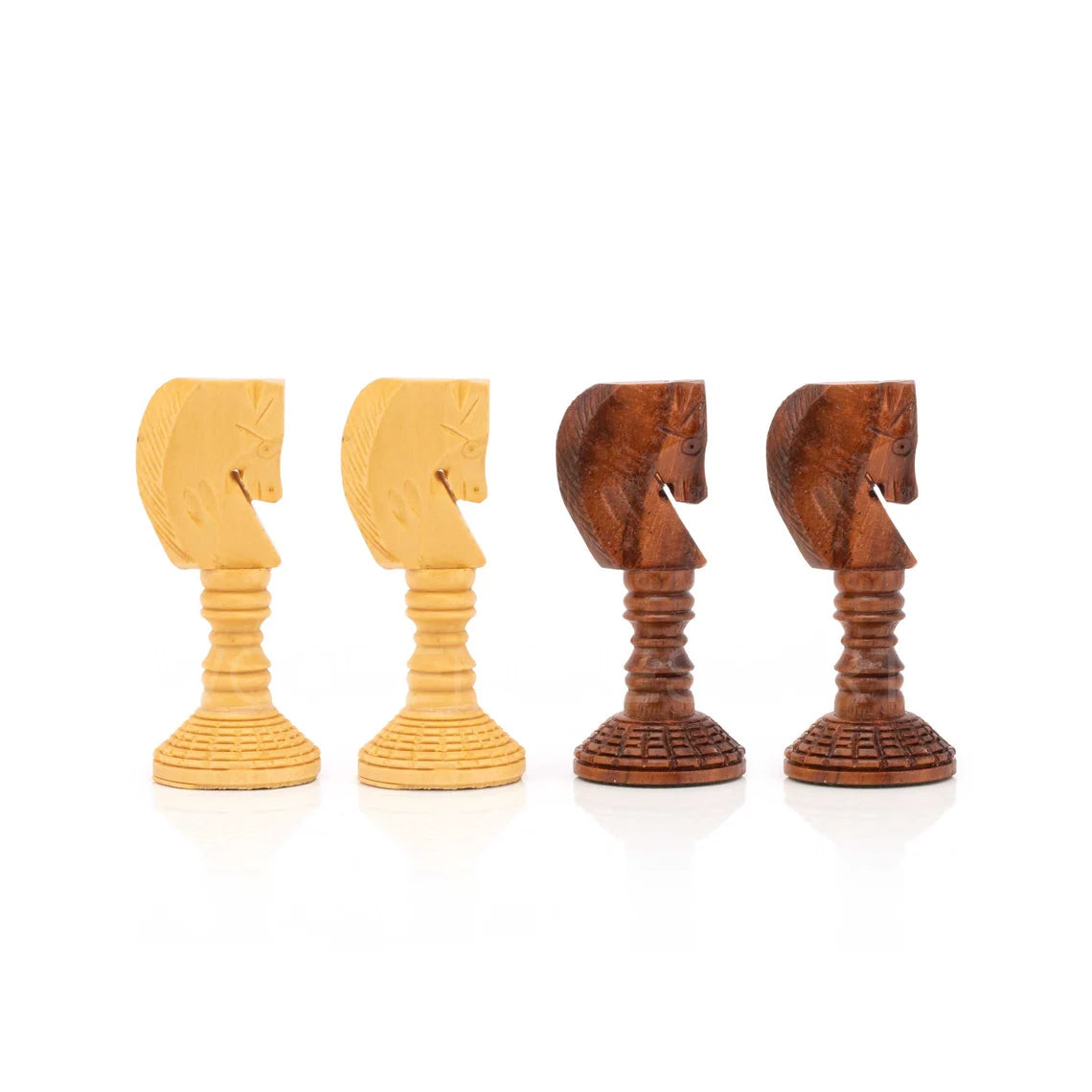 4” Wooden Hand carved Chess Pieces only - Weighted