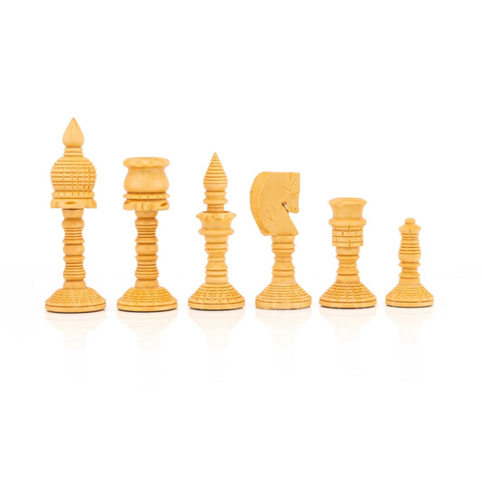 4” Wooden Hand carved Chess Pieces only - Weighted