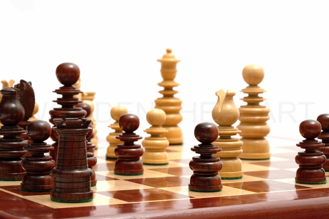 4.3” St George Staunton Chess Pieces Series & 21” Chessboard Chess Set in Bud Rosewood
