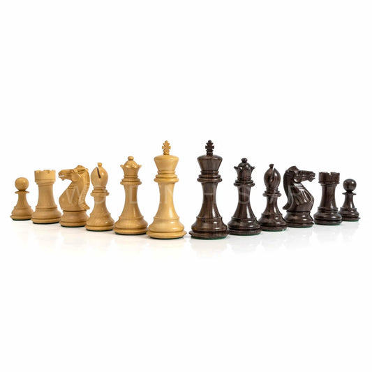 4” The Pride of Staunton Series Chess Pieces only in Rosewood & Boxwood - Triple weighted