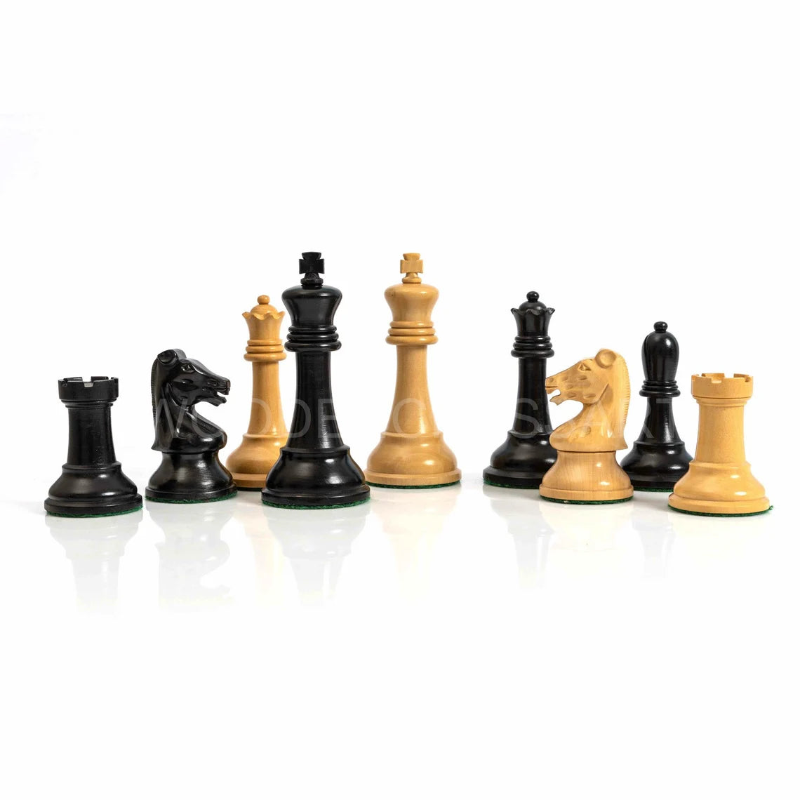 3.75” The Druke Staunton Chess Pieces only in Ebonized wood- Weighted
