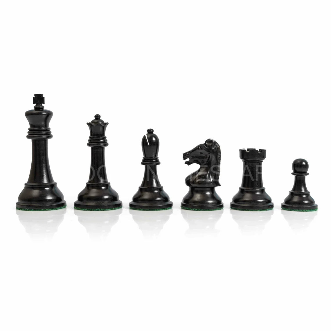 3.75” The Druke Staunton Chess Pieces only in Ebonized wood- Weighted