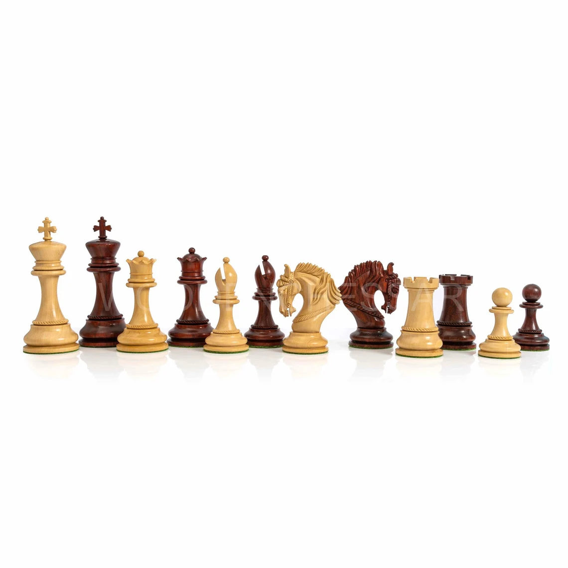 4.5” The King Arthur Staunton Luxury Chess Pieces Only - Triple Weighted