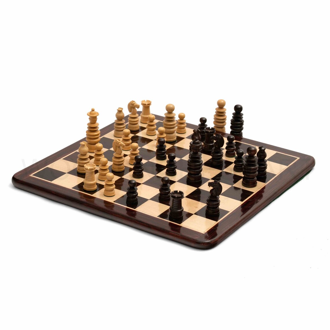 New 4.3” St George Staunton Chess Pieces & 21” Rosewood Chessboard Chess Set in Rosewood