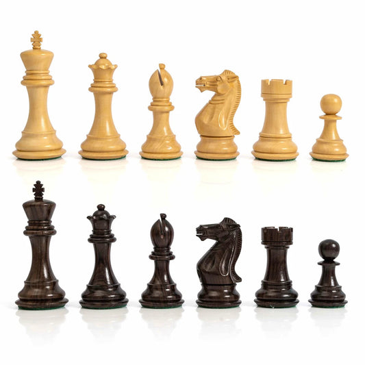 4” The Pride of Staunton Series Chess Pieces only in Rosewood & Boxwood - Triple weighted