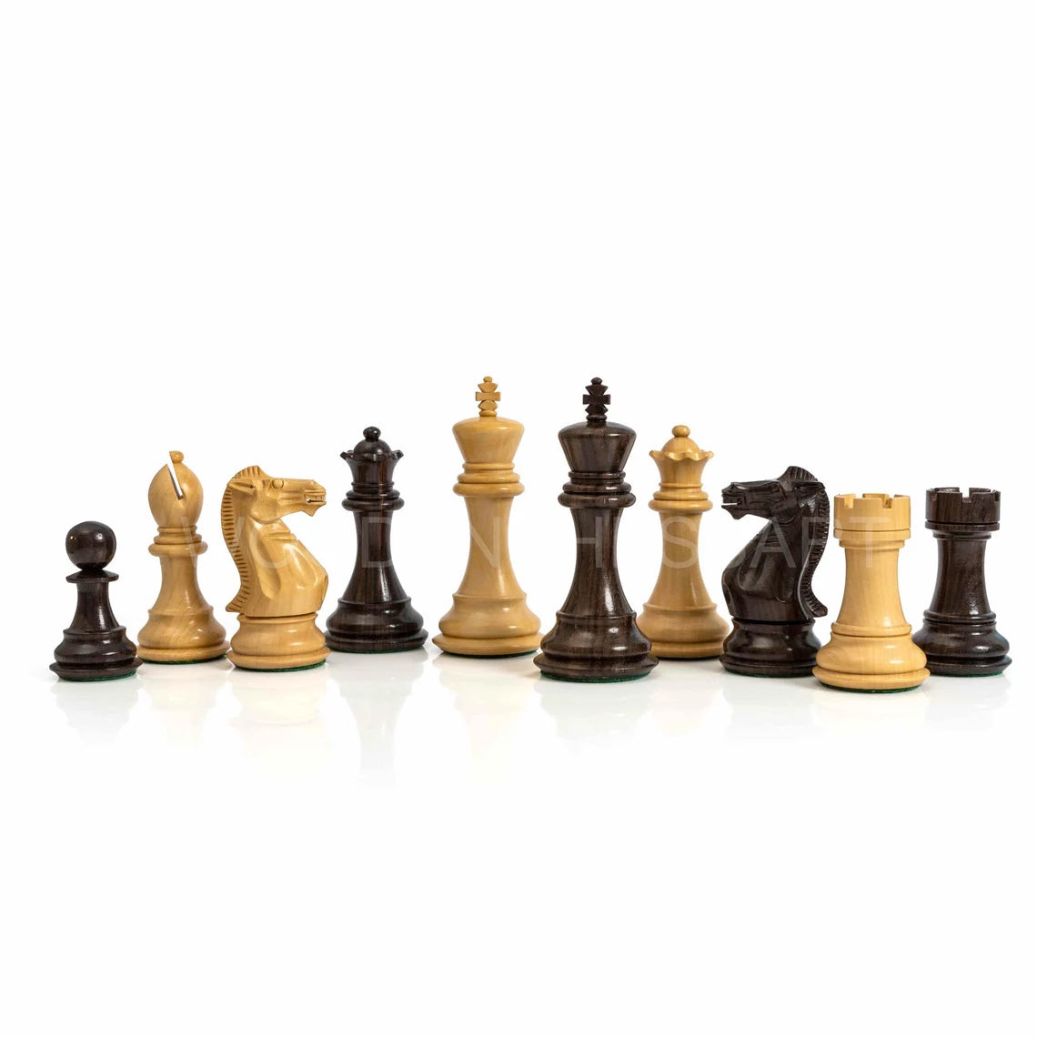 4” The Pride of Staunton Series Chess Pieces only in Rosewood & Boxwood - Triple weighted