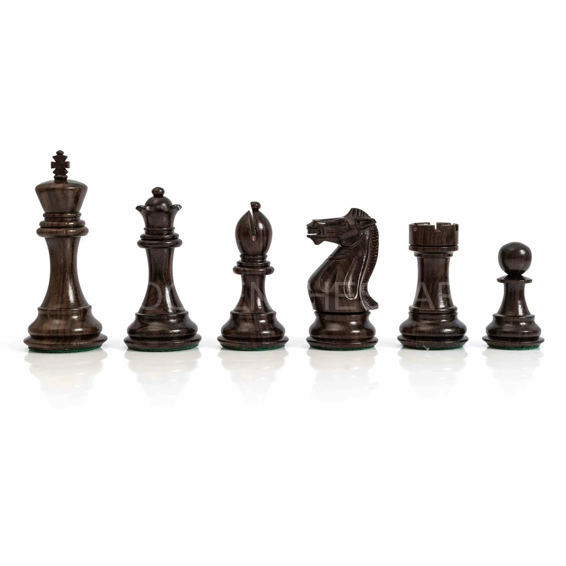4” The Pride of Staunton Series Chess Pieces only in Rosewood & Boxwood - Triple weighted
