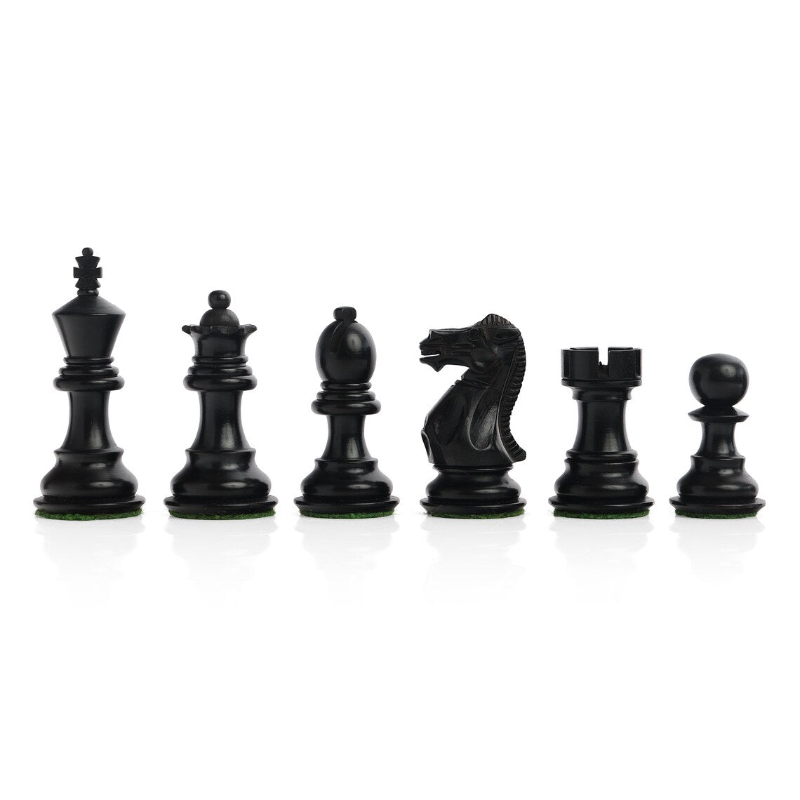 3" Ebonized Staunton Chess Pieces – Weighted Wooden Chessmen Only Set – Handcrafted Tournament Quality (34 pcs)